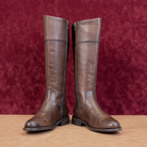 Frye Women Melissa DRing Dark Brown Leather Zip Riding Equestrian Boots sz 7 - Picture 3 of 10